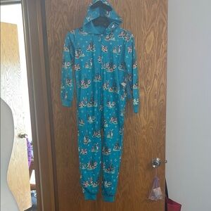 Disney Mickey Mouse and Friends Holiday Hooded Coverall One-Piece Sz 7/8 NWT
